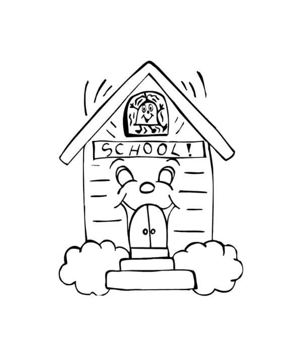 tô màu trường tiểu học 1