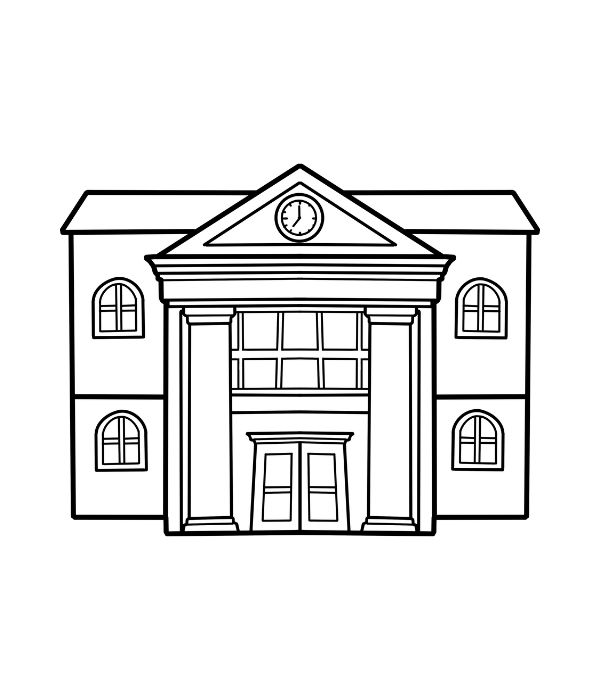 tô màu trường tiểu học 10