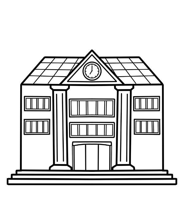 tô màu trường tiểu học 11