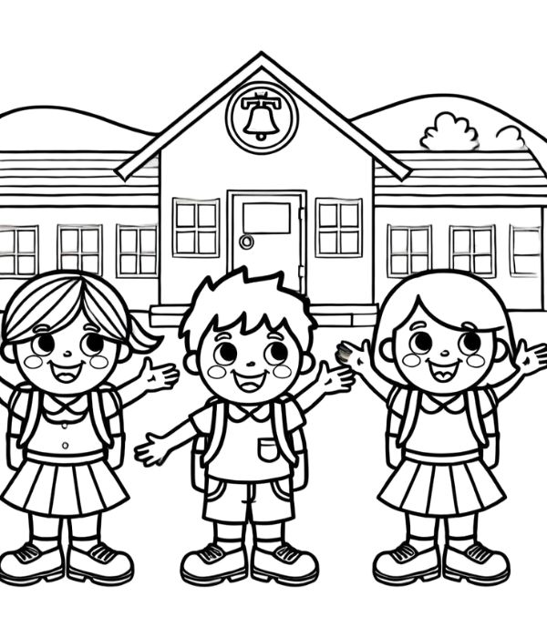 tô màu trường tiểu học 12