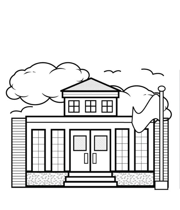 tô màu trường tiểu học 13