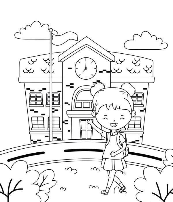 tô màu trường tiểu học 14