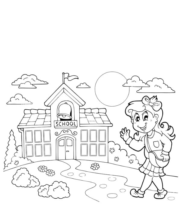 tô màu trường tiểu học 15