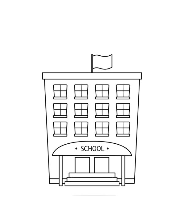 tô màu trường tiểu học 20