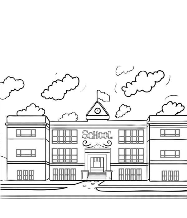 tô màu trường tiểu học 26