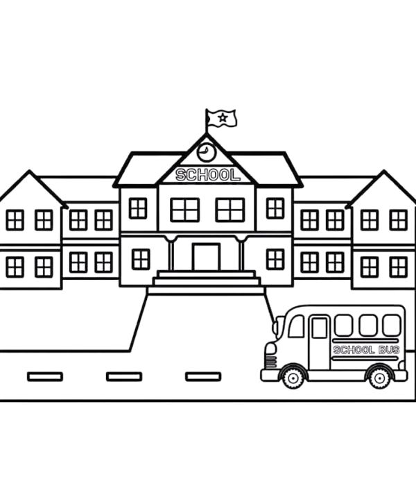 tô màu trường tiểu học 6