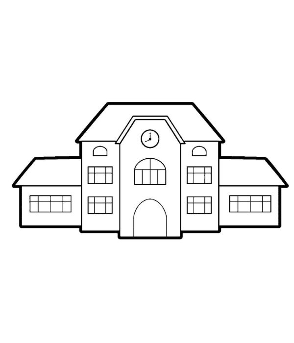 tô màu trường tiểu học 7