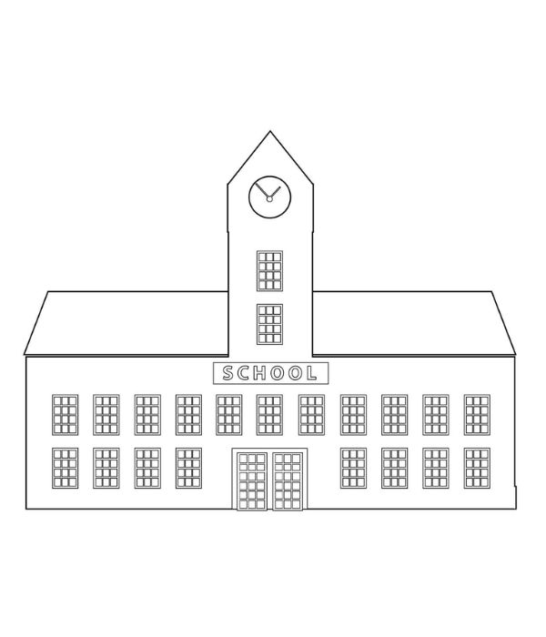 tô màu trường tiểu học 9