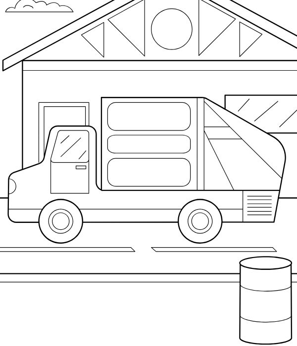 tô màu xe chở rác 1