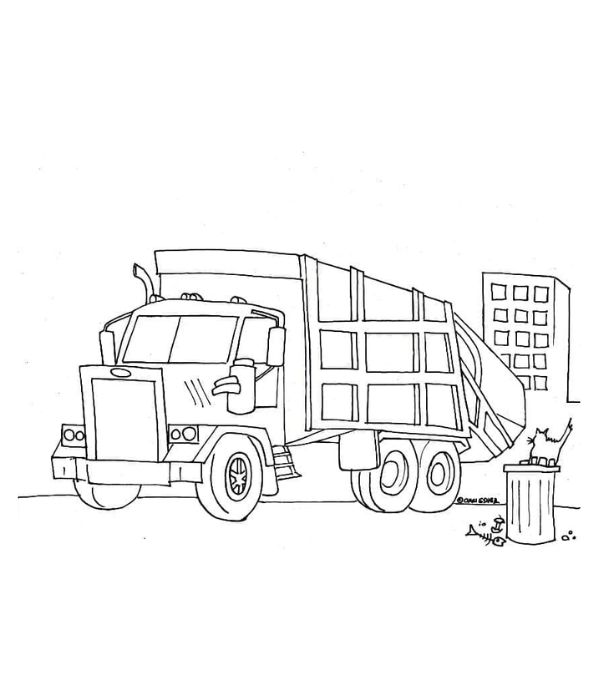tô màu xe chở rác 16