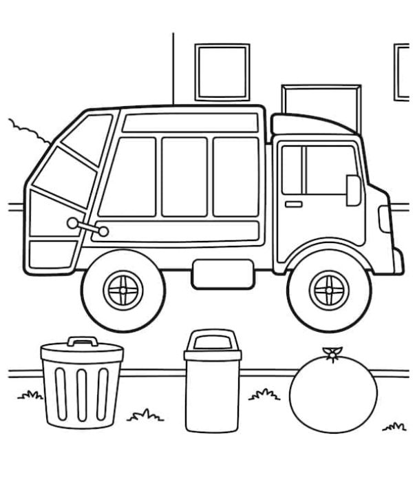 tô màu xe chở rác 18