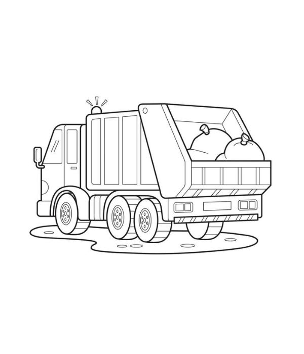 tô màu xe chở rác 24