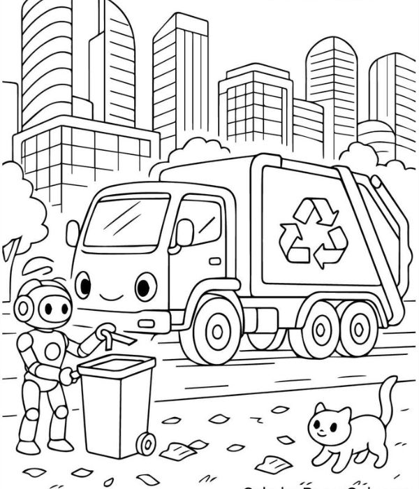 tô màu xe chở rác 30