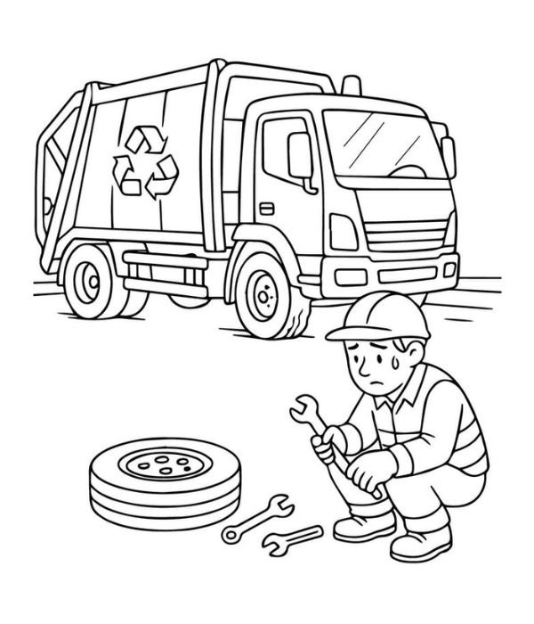 tô màu xe chở rác 31