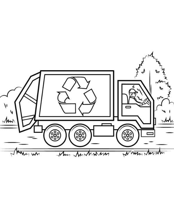 tô màu xe chở rác 8