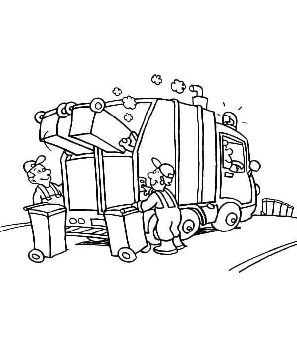 tô màu xe chở rác 9