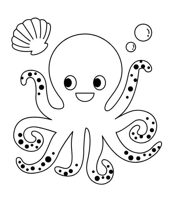 tranh tô màu bạch tuộc