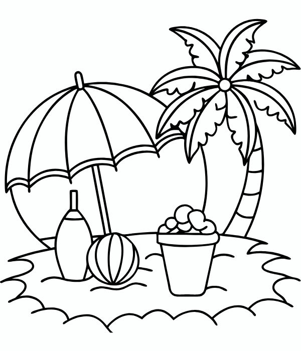 tranh tô màu bãi biển