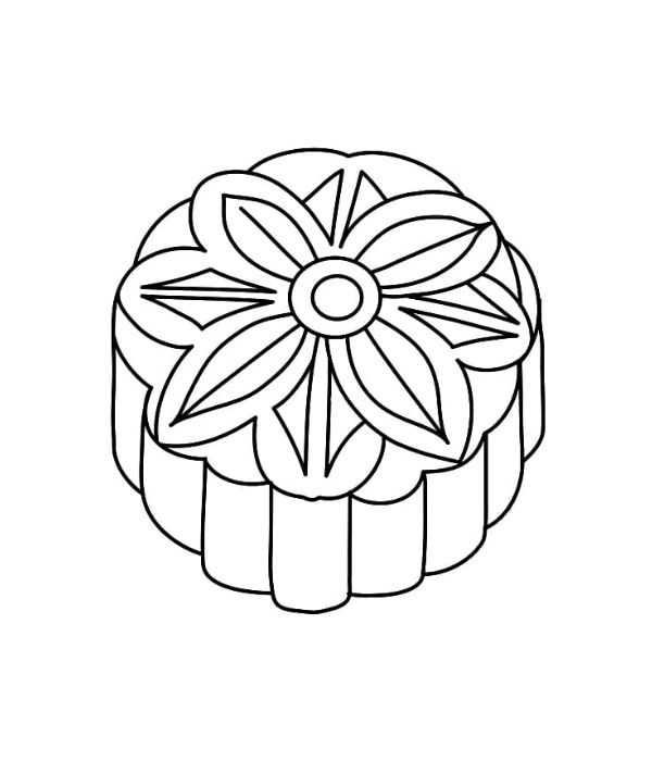 tranh tô màu bánh trung thu