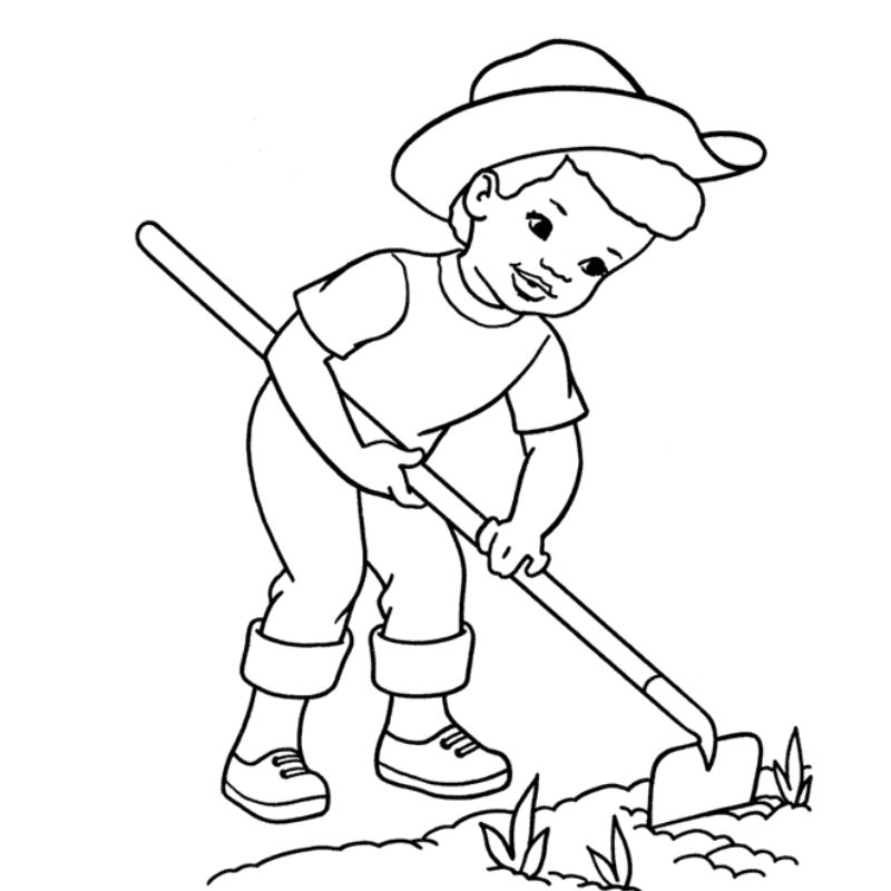 tranh tô màu cái cuốc 29