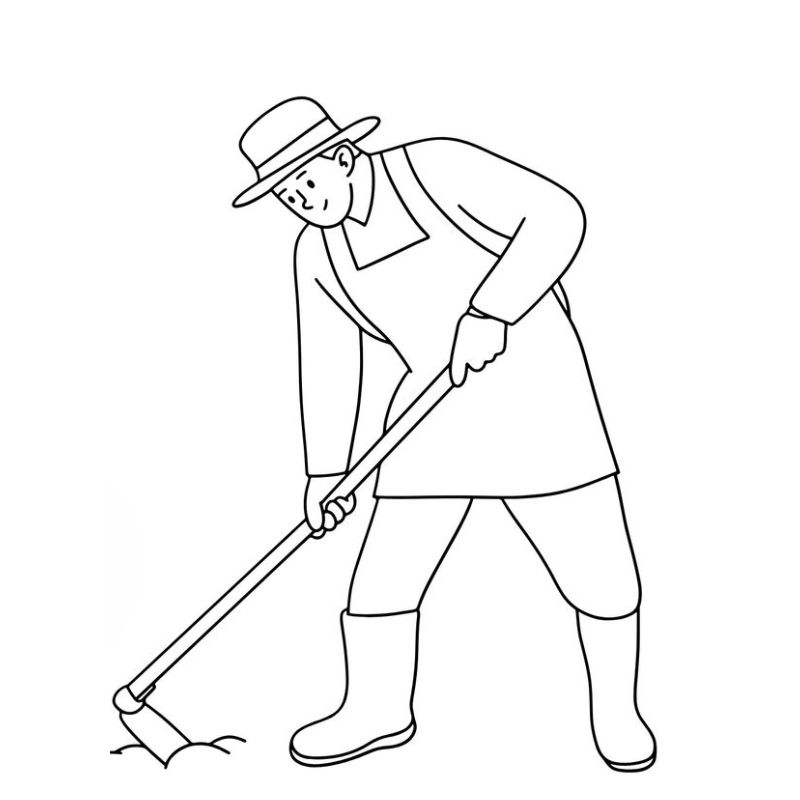 tranh tô màu cái cuốc 30