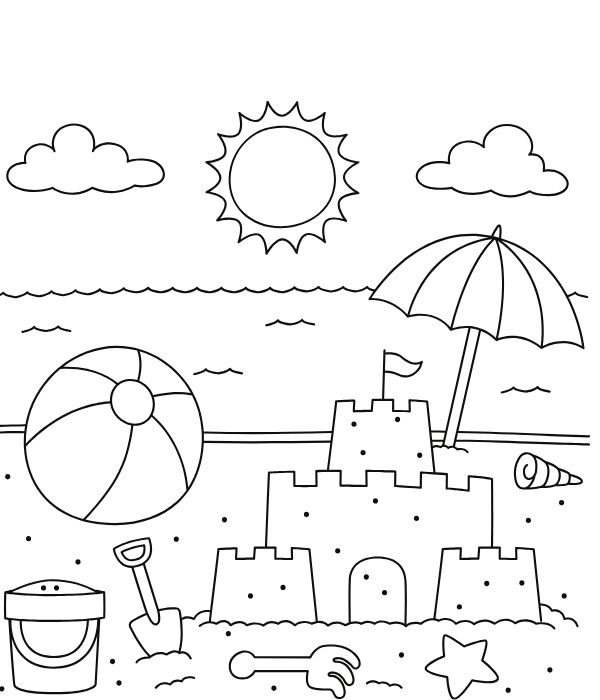 tranh tô màu cái ô