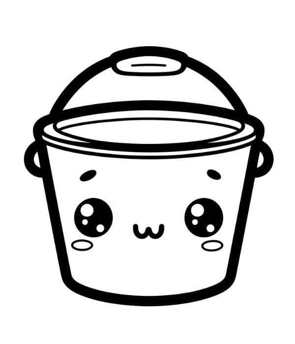 tranh tô màu cái xô 14