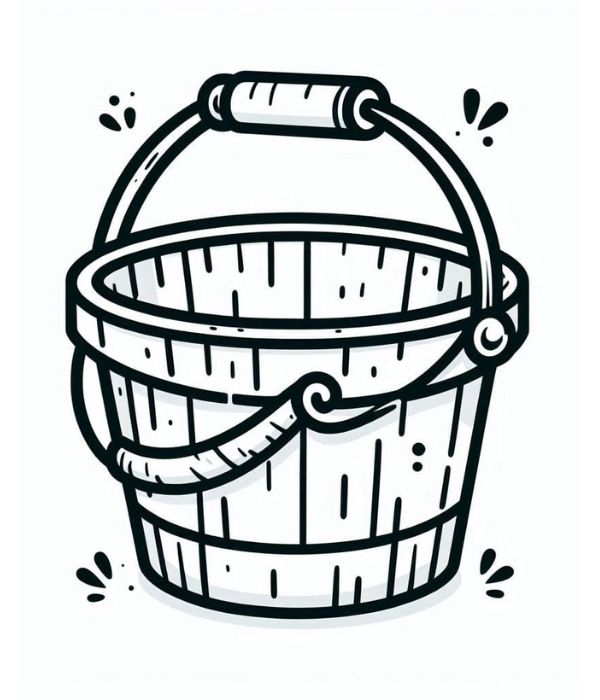 tranh tô màu cái xô 18