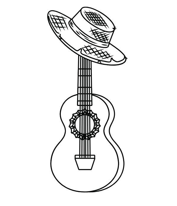 tranh tô màu cây đàn 16