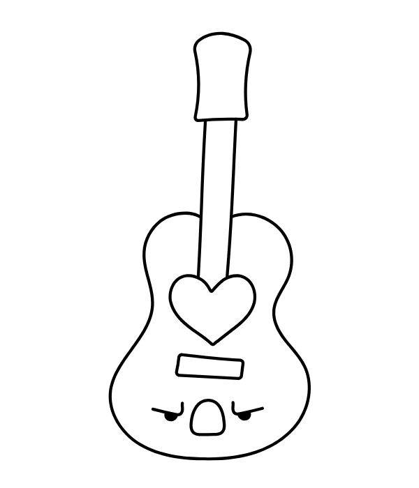 tranh tô màu cây đàn 3