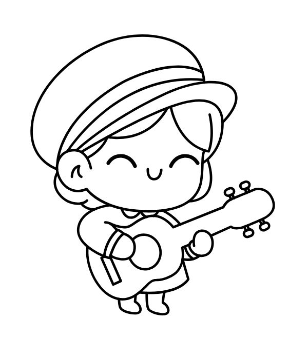 tranh tô màu cây đàn 5