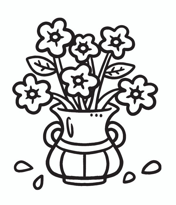 tranh tô màu chậu hoa 11