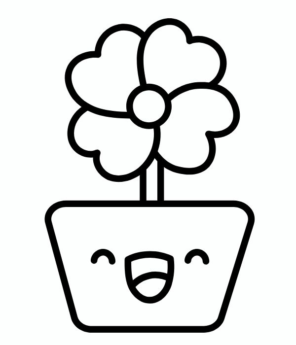 tranh tô màu chậu hoa 12