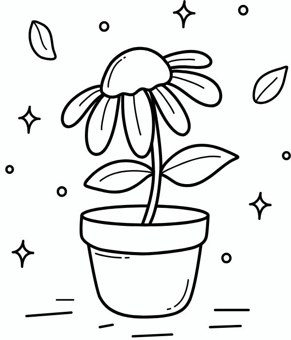 tranh tô màu chậu hoa 14