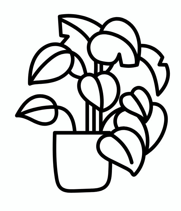 tranh tô màu chậu hoa 15