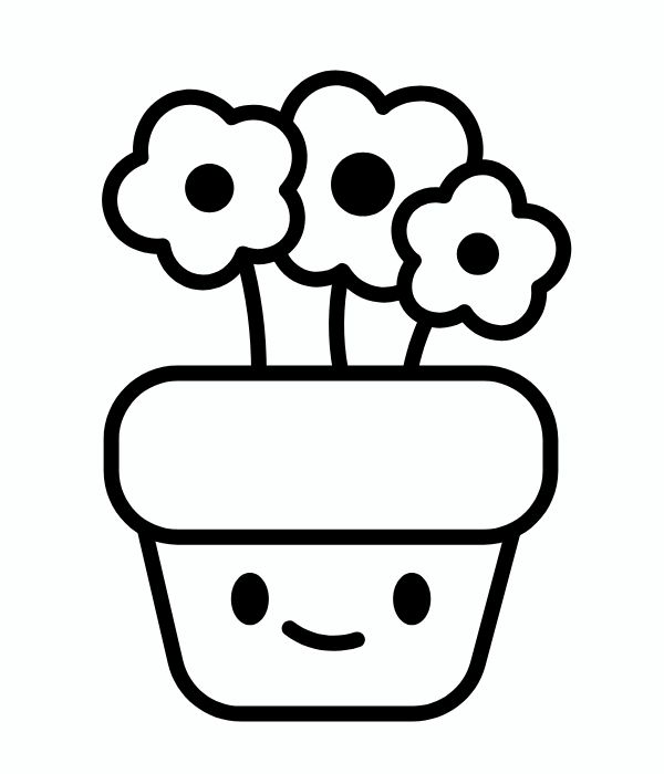 tranh tô màu chậu hoa 16