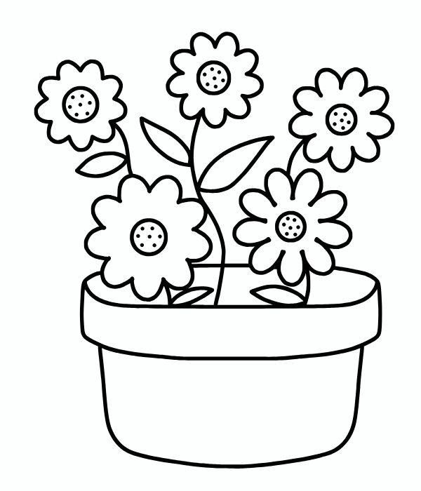 tranh tô màu chậu hoa 25