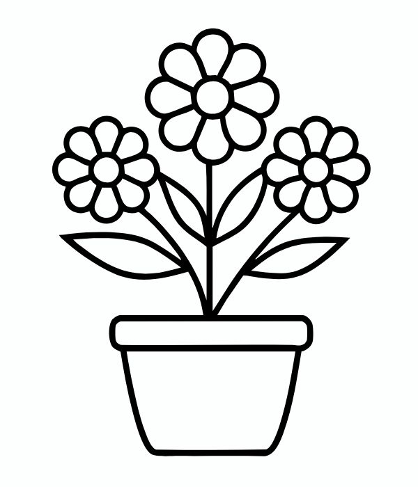 tranh tô màu chậu hoa 26