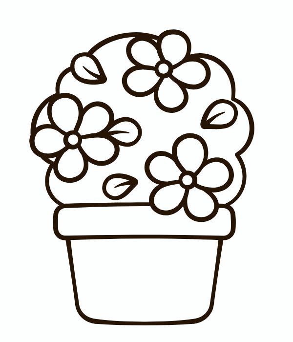 tranh tô màu chậu hoa 28
