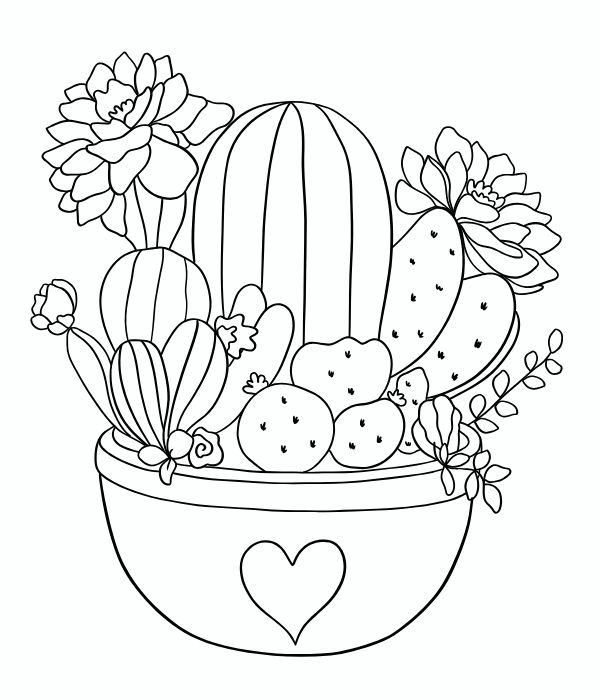 tranh tô màu chậu hoa 30