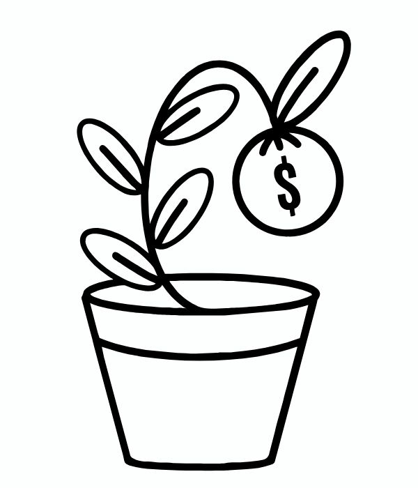 tranh tô màu chậu hoa 6