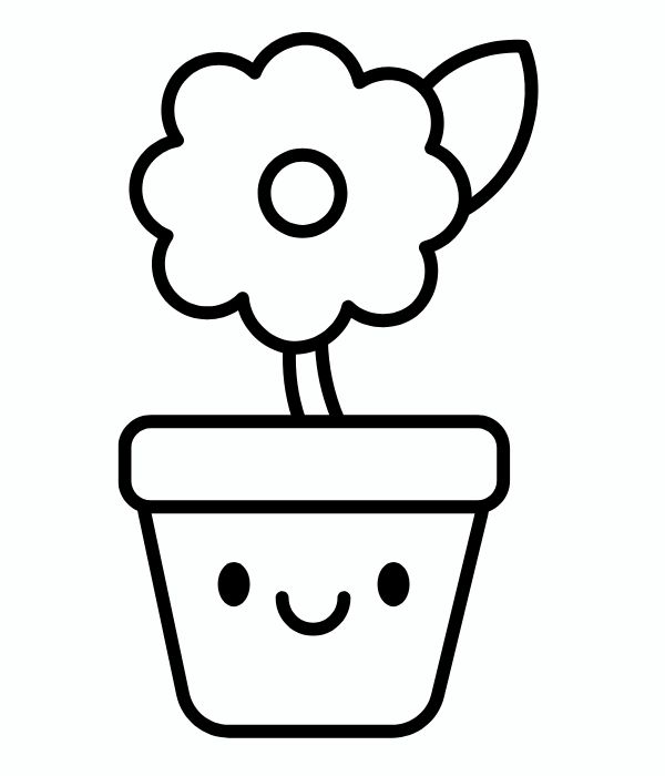 tranh tô màu chậu hoa 8