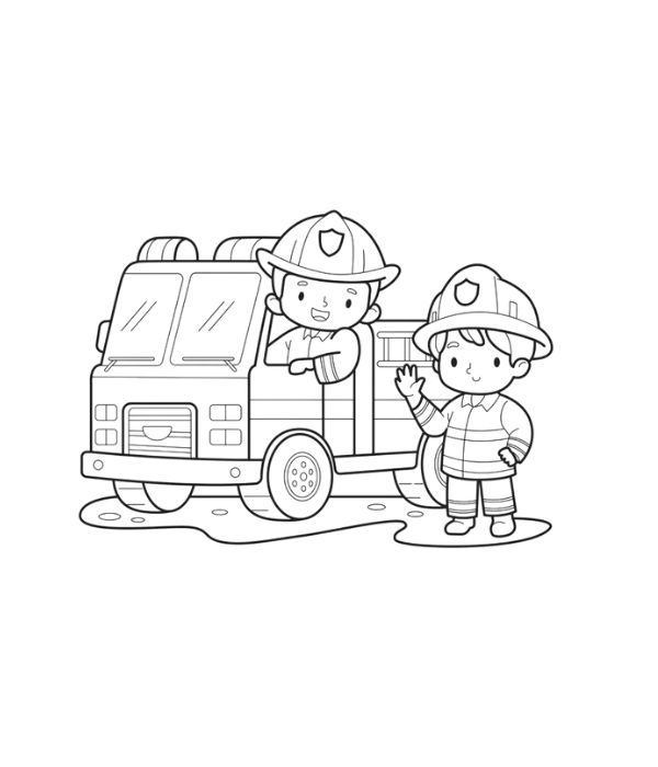tranh tô màu lính cứu hỏa