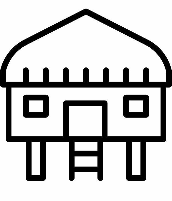 tranh tô màu nhà sàn 1