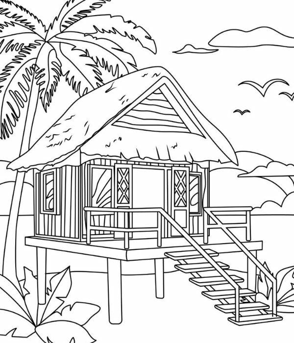 tranh tô màu nhà sàn 18