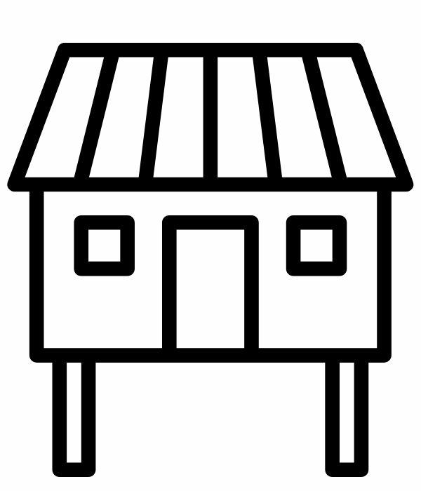 tranh tô màu nhà sàn 2