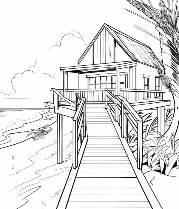 tranh tô màu nhà sàn 24