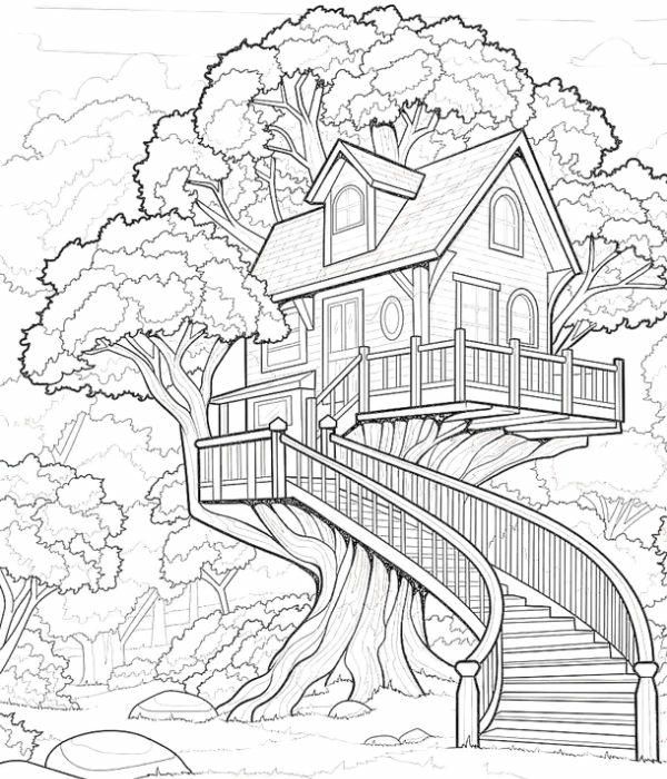 tranh tô màu nhà sàn 34