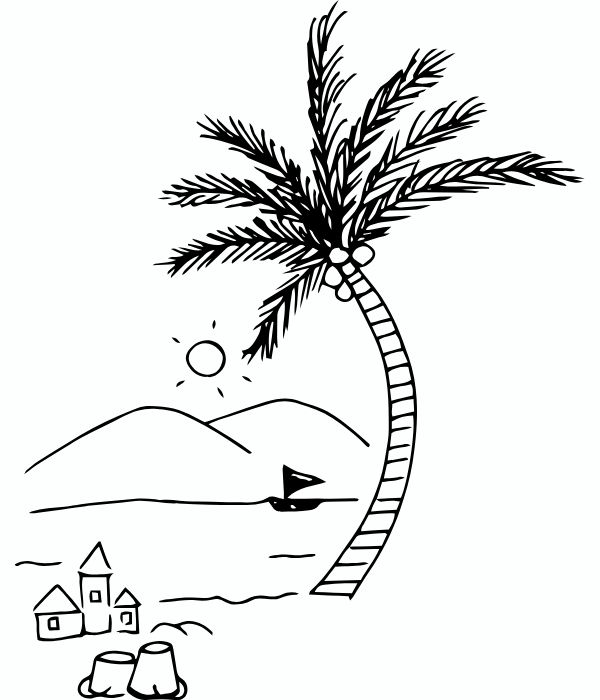 tranh tô màu phong cảnh bãi biển 1