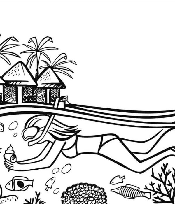tranh tô màu phong cảnh bãi biển 11